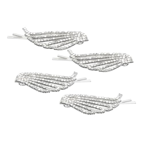 WOFASHPURET 4 Stück Teiliges Flügel Haarklammern mit Strahlenden Strasssteinen Glänzende Seiten Haarclips für Damen Kreative Engelsflügel Haarschmuck Langlebige Legierung Vielseitig für von WOFASHPURET