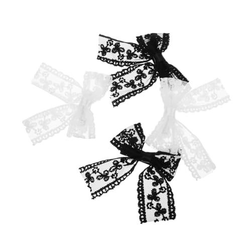 WOFASHPURET 4 Stücke Haarnadeln mit Schleife Spitzen Haarspangen Schwarz Haarclips für Damen Hochzeits und Party Accessoires von WOFASHPURET