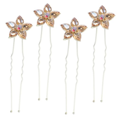 WOFASHPURET 4 Stück Teiliges Haarschmuck mit Strass Haarforken Tropfenform Stabile U Förmige Braut Haarnadeln für Damen Eleganter Vintage Haarschmuck für Hochzeit und Festliche Anlässe von WOFASHPURET