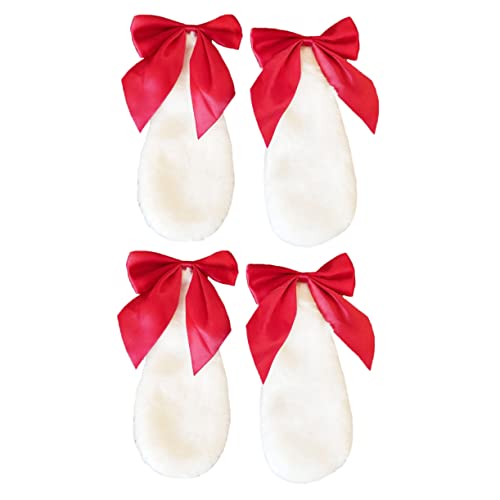 WOFASHPURET 4 Stück Teiliges Hasenohren Haarclip mit Schleife Leichte Cartoon Lop Ohr Haarspangen für Karneval Halloween Cosplay und Mottoparty Geeignet für Mädchen und Alltag von WOFASHPURET