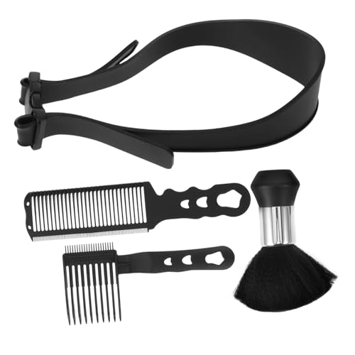 WOFASHPURET 4 Stück Teiliges Herren Friseurset Schwarz mit Präzisem Flat Top Kamm und Verstellbarem Längenmesser Vielseitiges Styling Kamm für DIY Haarschnitte und Professionelle von WOFASHPURET