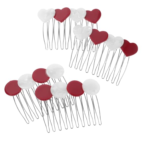 WOFASHPURET 4 Stück Teiliges Herz und Rund Form Haarklammern aus Acetat Leichte Haarspangen mit Festem für Mädchen und Teens Vielseitig für Alltag und Partyfrisuren Schonend für Haar und von WOFASHPURET
