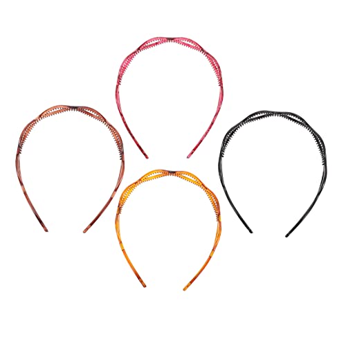 WOFASHPURET 4 Stück Teiliges Hohlgeschnittene Stirnbänder Damen Leichtes Langlebiges PC Material Modischer Haarschmuck für Gesichtswäsche Stilvoller Kopfschmuck in Schwarz Braun Weinrot WOFASHPURET 4 Stück Teiliges Hohlgeschnittene Stirnbänder Damen Leichtes Langlebiges PC Material Modischer Haarschmuck für Gesichtswäsche Stilvoller Kopfschmuck in Schwarz Braun Weinrot von WOFASHPURET