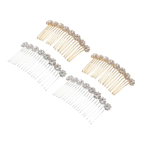 WOFASHPURET 4stücke Blumen-haarschmuck Haarschmuck Für Mädchen Dekorative Haarkämme Mit Metallspitze Haarkamm Für Hochsteckfrisuren Formeller Haarschmuck Für Frauen Kleine Haarkämme von WOFASHPURET