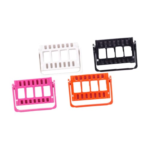 WOFASHPURET 4 Stück Teiliges Nagelfräser Bit Aufbewahrungsset Organizer Aufbewahrungsbox Nagelstudio Werkzeughalter in Schwarz Rosa Orange für Ordentliche Maniküre von WOFASHPURET