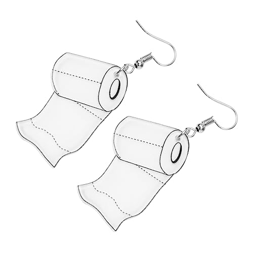 WOFASHPURET 4stücke Ohrhänger in Toilettenpapierform Damenschmuck Ohrschmuck Ohranhänger Kreativer Ohrring Ohrtropfen Leichtgewichtig Für Damen Weiß von WOFASHPURET