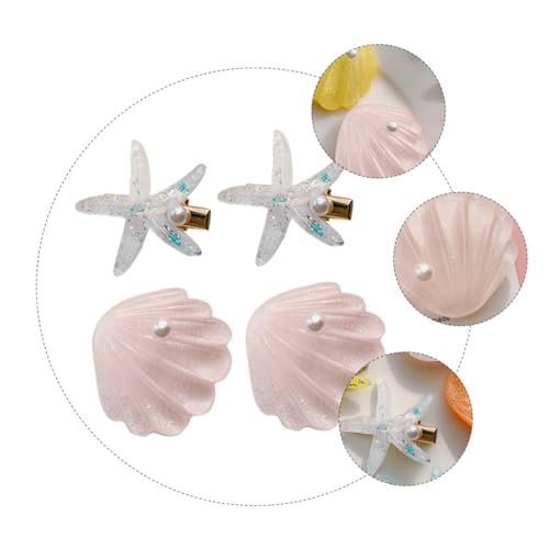 WOFASHPURET 4 Stück Teiliges Set Haarspangen Seestern Motiven für Damen Eleganter Haarschmuck im Maritimen Stil für Besondere Anlässe als für Freundinnen von WOFASHPURET