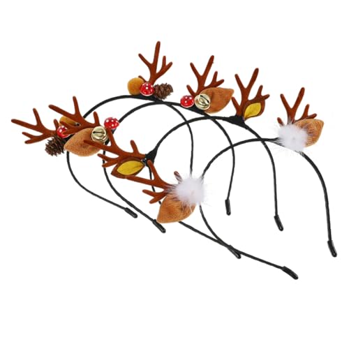 WOFASHPURET 4 Stück Teiliges Weihnachts Haarreif mit Niedlichen Rentier Geweih Leichtes Langlebiges Haarschmuck für Junge Mädchen Umweltfreundlich Modisch und für Festliche Partys von WOFASHPURET
