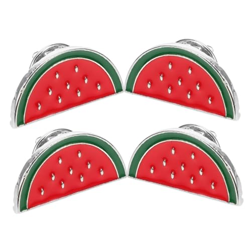 WOFASHPURET 4 Stück Wassermelonen Brosche Teiliges Cartoon Emaille Anstecknadeln für Frauen Stilvolle Accessoires für Kleidung Taschen und Hüte Sommermode Schmuck von WOFASHPURET