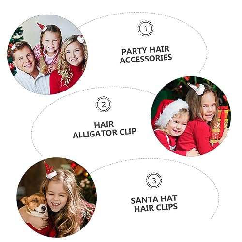 WOFASHPURET 4 Stück Weihnachtsmützen Haarklammern Teiliges Glitzernde Haarspangen für Mädchen Party Haarschmuck Umweltfreundlich und Sicher Zufällige Farbe von WOFASHPURET