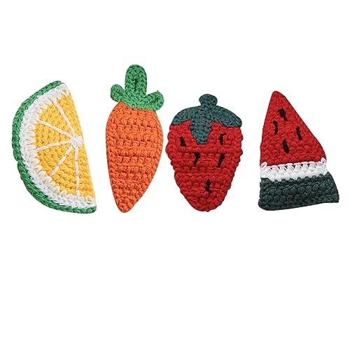 WOFASHPURET 4stücke Haarspangen Mit Fruchtdesign Aus Wolle Stilvolle Haarnadeln Haarspangen Bobby Pin Haarstyling-zubehör Erdbeere Karotte Zitrone Wassermelone von WOFASHPURET