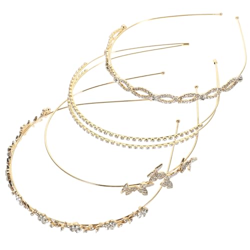WOFASHPURET 4 Teiliges Strass Stirnband Set Für Partys Hochzeiten Brautpartys Brautkranz Team Be Accessoires Kopfbedeckungen Braut Stirnband Gäste Tiara Mädchen Topper Stirnbänder von WOFASHPURET