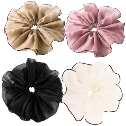 WOFASHPURET 4stücke Große Haargummis Aus Elastischem Material Für Pferdeschwanz Und Dutt Und Geeignet Für Damen Und Mädchen Vielseitig Einsetzbar Für Verschiedene Anlässe von WOFASHPURET