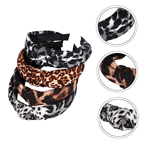 WOFASHPURET 4stücke Leoparden Haarband Aus Stoffmaterial Stilvolles Mode Stirnband Praktisches Headwrap Für Damen Und Mädchen Einfach Anzuwenden Und Abzunehmen von WOFASHPURET