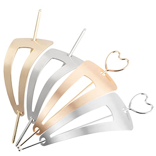 WOFASHPURET 4Stücke Metal Heart Hair Sticks For Women Elegant Bun Holders Lightweight Hair Pins For Long Hair Hair Accessories For Everyday Use von WOFASHPURET