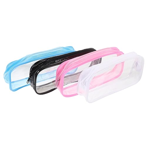 WOFASHPURET 4Stücke Transparentes Federmäppchen Kratzfestes Stiftetui Für Schule Und Büro Stifttasche Und Vielseitige Organizer Für Schreibwaren von WOFASHPURET