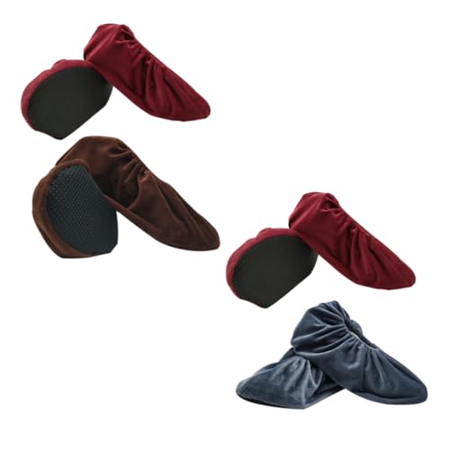 WOFASHPURET 4paare Junge Mädchen Lint Schuhüberzieher Mit Dickem Rutschfestem Sohlenmaterial Atmungsaktive Und Bequeme Abdeckungen Für Jungen Und Mädchen Zufällige Farben von WOFASHPURET