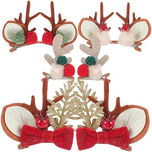 WOFASHPURET 4paare -haarspangen Mit Geweih-design Lustige Weihnachts-haaraccessoires Für Mädchen Für Partys Und Festliche Anlässe von WOFASHPURET
