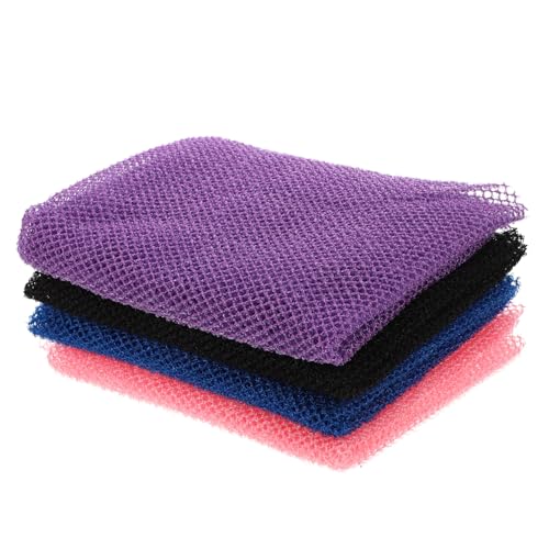WOFASHPURET 4stücke Afrikanisches Badenetz Schrubbnetz Für Dusche Badezimmer-körperschrubber Peeling-waschlappen Praktischer Rückenschrubber Körperschrubber Für Männer Und Frauen von WOFASHPURET