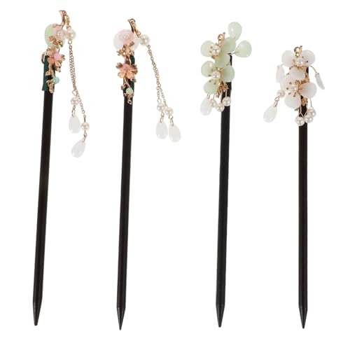 WOFASHPURET 4stücke Holz-haarstäbe Im Retro-chinese-stil Klassische Haarnadeln Für Frauen Vintage-haaraccessoires Traditionelle Chinesische Kopfschmuck Für Hanfu Und Traditionelle Outfits von WOFASHPURET