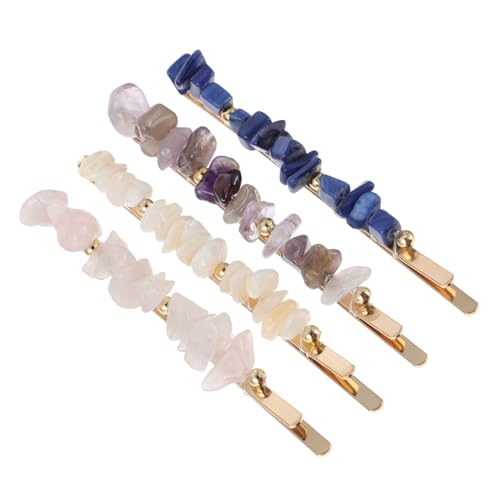 WOFASHPURET 4stücke Kreative Haarnadeln Mit Natürlichen Steinen Und Glitzer Vintage Haarschmuck Für Frauen Für Partys Und Alltag Stylische Haaraccessoires Für Einen Charmanten Look von WOFASHPURET