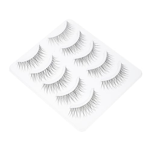 WOFASHPURET 5 Paare Künstliche Wimpern Natürliches Design Wiederverwendbar Realistische Fake Eyelashes für Frauen Natürlicher Look Verlängerung und Verdichtung für Makeup von WOFASHPURET