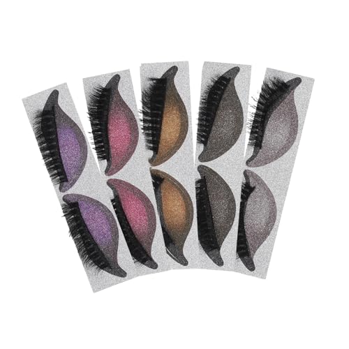 WOFASHPURET 5 Paare Lazy Eye Shadow Patches mit Wasserfestem Kleber Duale Lidschatten Wimpern-sticker für Damen Selbstklebend Zuverlässiger Sitz für Alltag Reisen Partys und Dates von WOFASHPURET