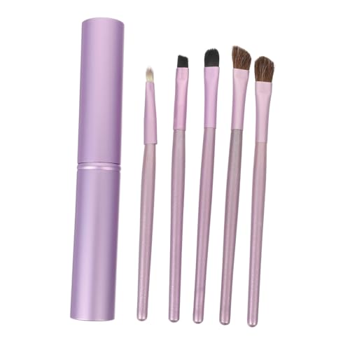 WOFASHPURET 5 Pcs Rosshaar Lidschattenpinsel Eye Smudger Pinsel Eyeliner Pinsel Eye Blending Pinsel Kosmetik Pinsel Lidschatten Pinsel Silikon Augenpinsel Lippenpinsel Lila Mascara Miss Mix von WOFASHPURET