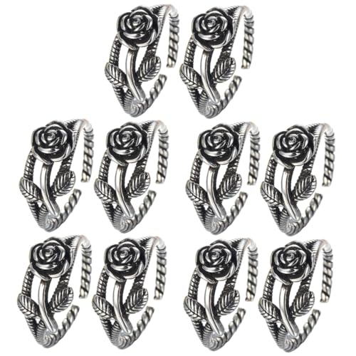 WOFASHPURET 5 Sätze Vintage-ringe Für Frauen Einstellbar Sterling Moderinge Für Damen Dekorative Ringe Stapelbare Ringe Modeschmuck Für Damenringe Rosenring Kupfer 2 Stücke * 5 von WOFASHPURET