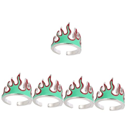 WOFASHPURET 5 Stück Feuerring pfeffinger schmuck Leidenschaftlich Finger-Schmuck Hochzeit Gold kleiner Finger Flammenring Zappelring Frauen Fingerring kreativer Fingerring Ringdekor Metall von WOFASHPURET