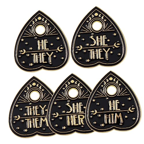 WOFASHPURET 5 Stück Liebesbrief Brosche Broschennadel Hüte Anstecknadeln Männer Hutstift Jacke Brosche Liebe Herz Brosche Dekorative Stift Broschen für Frauen Legierung Black von WOFASHPURET