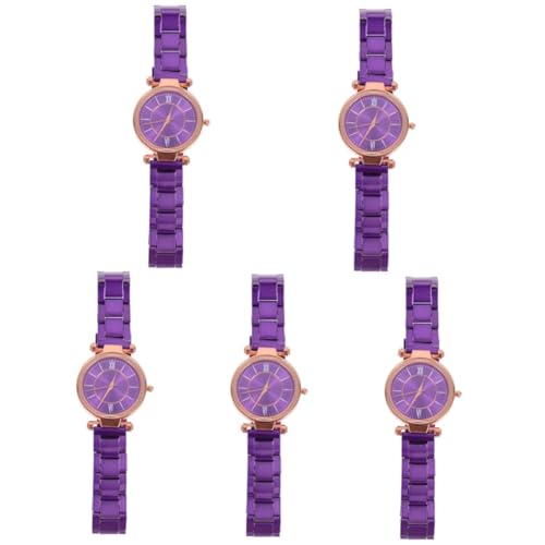 WOFASHPURET 5 Stück Stahlband Quarzuhr Mädchenuhr Armbanduhr Mode Armbanduhr Damenarmbanduhr Festivaluhr Geschenkuhr Für Damenuhr Damenarmbanduhr Damenuhr von WOFASHPURET