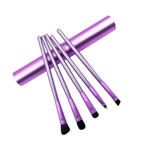 WOFASHPURET 5 Stück Lidschattenpinsel Für Augen Make up Langer Griff Violett Natürlicher Look Für Frauen Und Mädchen Für Täglichen Gebrauch Und Reisen von WOFASHPURET