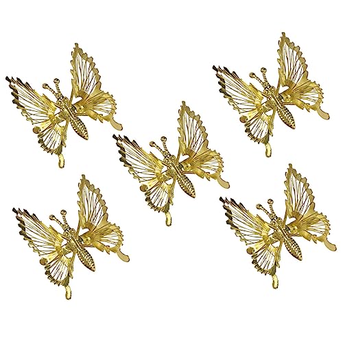 WOFASHPURET 5 Stück Teiliges Schmetterling Haarklammern Metall Haaraccessoire für Damen Haarklammern für Dickes Glattes oder Lockiges Haar Design mit Glänzender Oberfläche für Alltag und von WOFASHPURET
