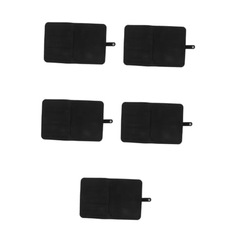 WOFASHPURET 5 Teiliges Nagelset Nagelkunstzubehör Nagel Organizer Nagelbohrer Bit Halter Nagelbohrer Bit Halter Nagelhalter Kunstleder Leder Schwarz von WOFASHPURET