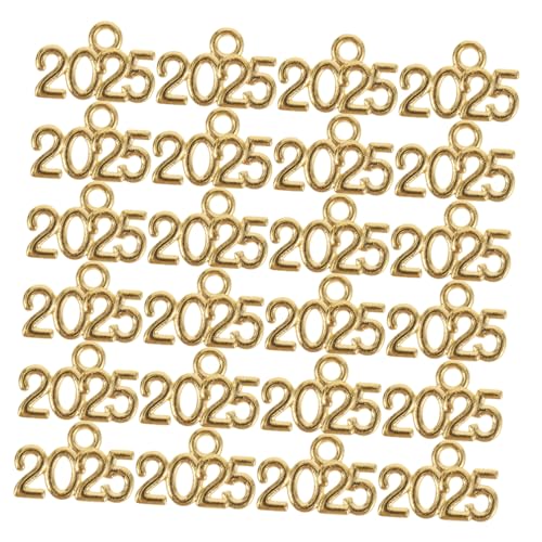 WOFASHPURET 50 Stück Jahr Anhänger Metall DIY Vintage Schmuckzubehör für Armbänder und Schlüsselanhänger für Abschlussfeiern und Kreative Bastelprojekte von WOFASHPURET