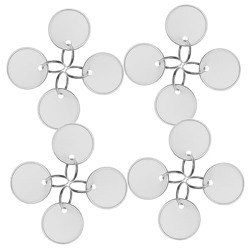 WOFASHPURET 50 Stück Schlüsselanhänger Mit Metallrand Schlüsseletiketten Mit Ring Gepäcketiketten Am Schlüsselanhänger Garagen Schlüsselanhänger Mit Tags Schwer Papier Nummernschild von WOFASHPURET