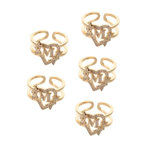 WOFASHPURET 5St Blumen-Buchstabenring Stapelringe Tragbares Ringlicht wiederaufladbares ringlicht Ring mit Initialen Trendiger Ring stapelbare Mädchenringe stapelbare Daumenringe Kupfer Golden WOFASHPURET 5St Blumen-Buchstabenring Stapelringe Tragbares Ringlicht wiederaufladbares ringlicht Ring mit Initialen Trendiger Ring stapelbare Mädchenringe stapelbare Daumenringe Kupfer Golden von WOFASHPURET