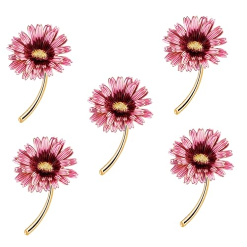 WOFASHPURET 5St Blumen brosche schalclip schal clip gifts for wife Pullover schmücken Cartoon-Cardigan-Clip Blumenbrosche Mode Lavalier Korsage Schal-Clip Fräulein Kleid Rosa von WOFASHPURET