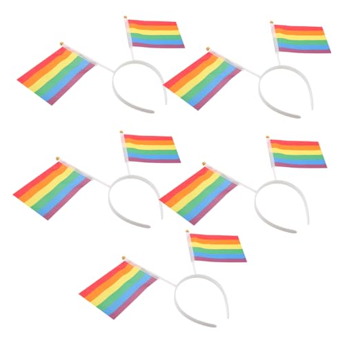 WOFASHPURET 5St Stirnband mit Regenbogenfahne Stirnbänder für den Pride-Monat Stirnbänder für Damen Haargummi Haarband süßes Stirnband Haarschmuck für Mädchen Streifen Flagge Zubehör Plastik von WOFASHPURET