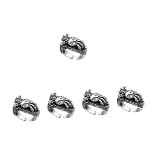 WOFASHPURET 5St Tai-Chi-Drachenring vintage rings fingerring männerringe earrings for men mens rings Herrenring Ringe für Männer Ringschmuck Modeschmuck künstlich einzelner Ring Mann Kupfer von WOFASHPURET