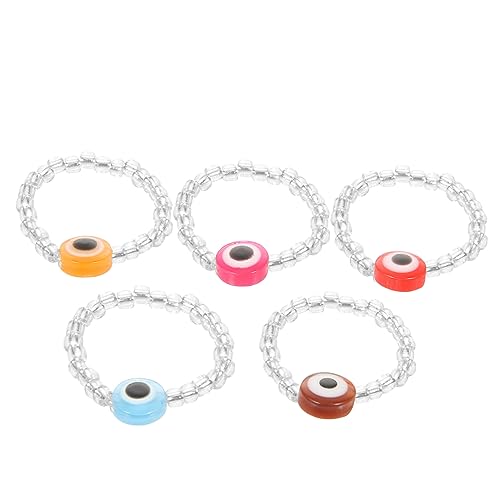 WOFASHPURET 5Stücke Teiliges Evil Eye Ring Kreative Fingeraccessoires Für Damen Partys Gastgeschenke DIY Perlenringe WOFASHPURET 5Stücke Teiliges Evil Eye Ring Kreative Fingeraccessoires Für Damen Partys Gastgeschenke DIY Perlenringe von WOFASHPURET