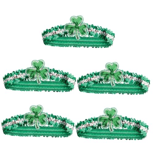 WOFASHPURET 5st Stirnband Patrick Kleeblatt Kopfbedeckung Dekoratives Stirnband St Patricks Day Dekor Stirnband Für Erwachsene Haarschmuck Dekorationen Meerjungfrau Fräulein Polyester von WOFASHPURET