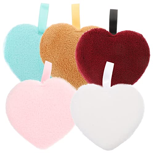 WOFASHPURET 5stücke Herzförmiger Kosmetikquast Reinigungspuderquasten Für Gesicht Make-up-entferner-quasten Aus Hochwertigem Material Gesichts-make-up-entferner-quasten Für Sanfte Hautreinigun von WOFASHPURET