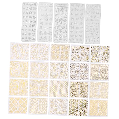 WOFASHPURET 5stücke Nagelstempelplatten Nailart Stempel Mit Blumen Schablonen Für Maniküre Diy Nageldesign Zubehör Für Profis Und Anfänger von WOFASHPURET