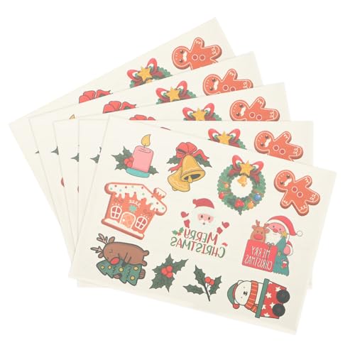 WOFASHPURET 6 Blätter Weihnachts Temporary Tattoos Cartoon Designs für Erwachsene Hautfreundliche Party Aufkleber Leicht Anzubringen und Wiederablösbar für Weihnachtsfeiern und Schwimmbadspaß von WOFASHPURET