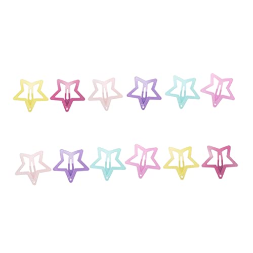 WOFASHPURET 6 Paar Stern Haarspangen für Mädchen Bunte Fünf Punkt Clip Haarklammern für Geburtstagsfeiern Weihnachten Besondere Anlässe und Alltag für Kleinkinder Teens und von WOFASHPURET