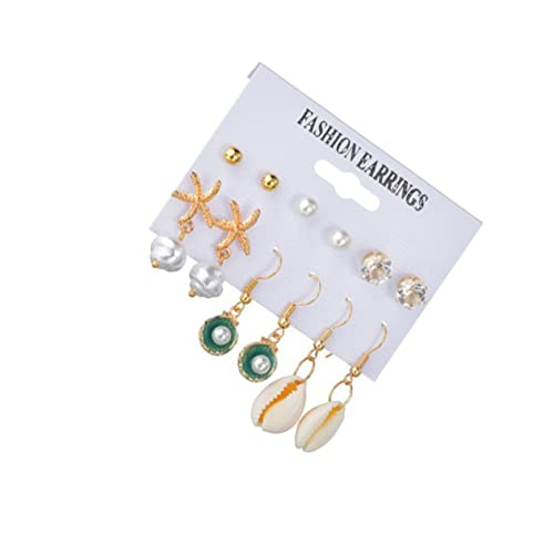 WOFASHPURET 6 Paare Seesternschalenohrringe Ohrschmuck für Frauen metall ohrstecker WOFASHPURET 6 Paare Seesternschalenohrringe Ohrschmuck für Frauen metall ohrstecker von WOFASHPURET