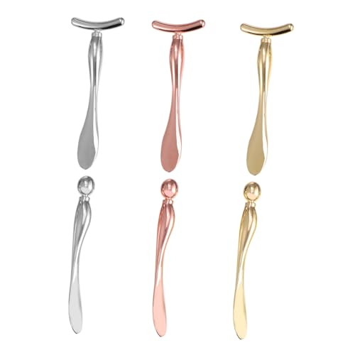 WOFASHPURET 6 Stück Augenlöffel Set Massage Gesichts- Schminklöffel aus Metall Schönheit tragbarer Schminklöffel Auge Gesicht Gesichtsmaske Löffel Zinklegierung von WOFASHPURET