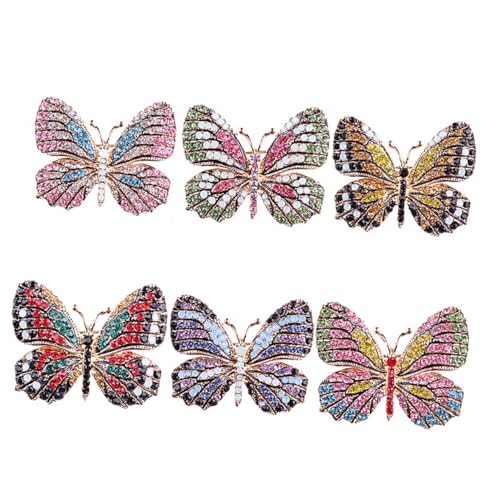 WOFASHPURET 6 Stück Brosche Corsage Stifte Elegant Brosche Strass Hochzeit Accessoires Für Frauen Bunte Mädchendekoration Hübsche Brustnadel Hübsche Brosche Legierung von WOFASHPURET
